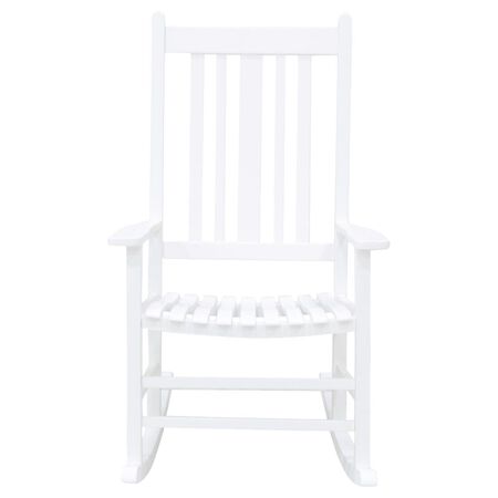 Living Accents White Wood Frame Casual Rocking Chair