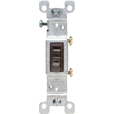Leviton 15 amps Single Pole Toggle AC Quiet Switch Brown 1 pk