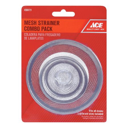 Ace 2-1/4 in. D Stainless Steel Stainless Steel Mesh Strainer