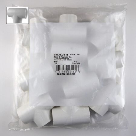 Charlotte Pipe Schedule 40 3/4 in. Slip X 3/4 in. D Slip PVC Tee 1 pk