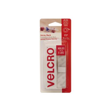 VELCRO Brand Sticky Back Small Nylon Hook and Loop Fastener 18 in. L 1 pk