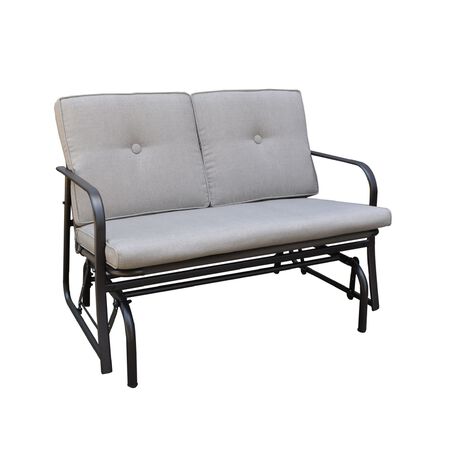 Living Accents 2 Person Black Steel Double Glider Gray