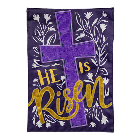 He Is Risen Applique Garden Flag