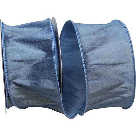 Reliant Ribbon Dupioni Supreme Wired Edge Ribbon, 2-1/2 in. X 10 Yards, French Blue