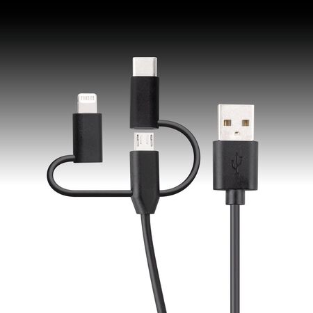 Monster Just Hook It Up Lightning to USB and Micro to USB Charge and Sync Cable Assortment 3 ft. Bla