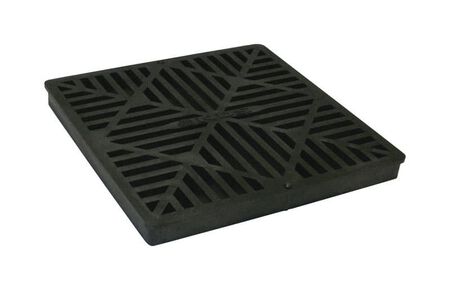 NDS 12 in. Black Square Polyolefin Drain Grate