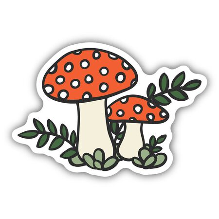Sticker Northwest Mushroom Sketch Sticker