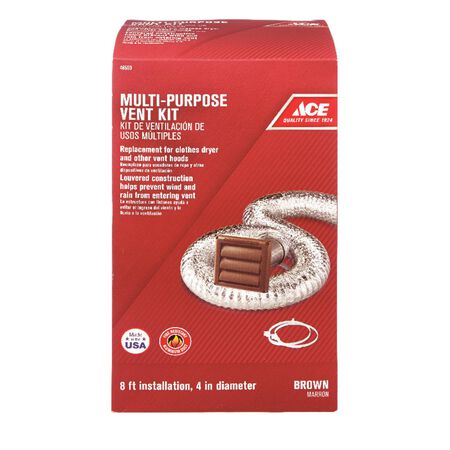 Ace 4 in. W X 6 in. L Brown Plastic Dryer Vent Kit