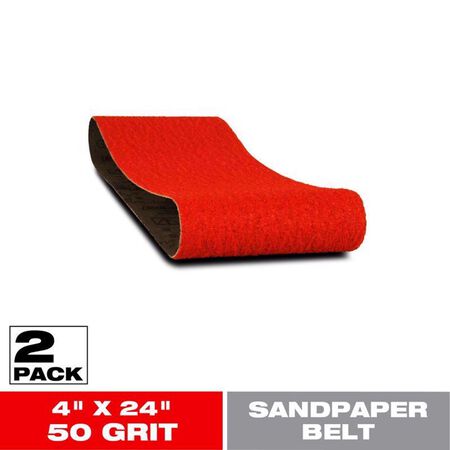 Diablo 24 in. L X 4 in. W Premium Zirconium Blend Sanding Belt 50 Grit Coarse 2 pk