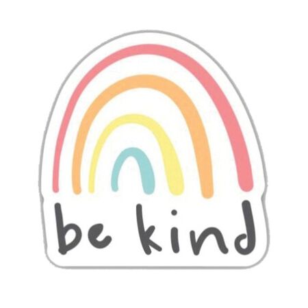 Stickers Northwest Sticker, 3 in L, Be Kind Rainbow, Vinyl