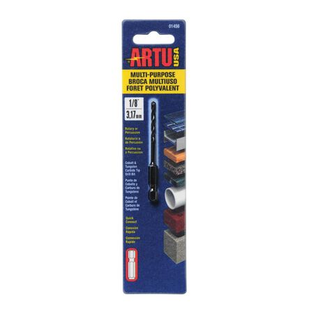 ARTU 1/8 in. X 2-7/8 in. L Tungsten Carbide Tipped Drill Bit Quick-Change Hex Shank 1 pc