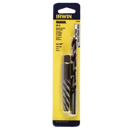 Irwin Hanson 19/64 in. X 13/32 in. D High Speed Steel Drill Bit Extractor Set 7 in. 1 pc
