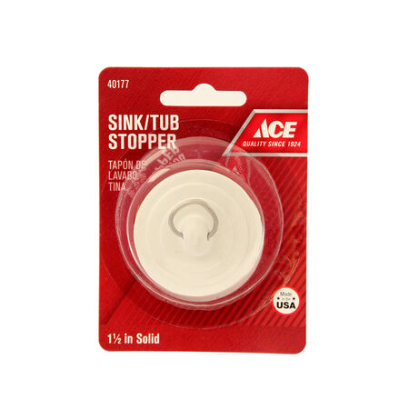 Ace 1-1/2 in. White Rubber Sink and Tub Stopper