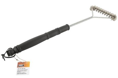 Omaha Grill Brush, 6 in. L Brush, Stainless Steel Bristle, Stainless Steel Bristle, Plastic Handle, 20-1/2 in. L