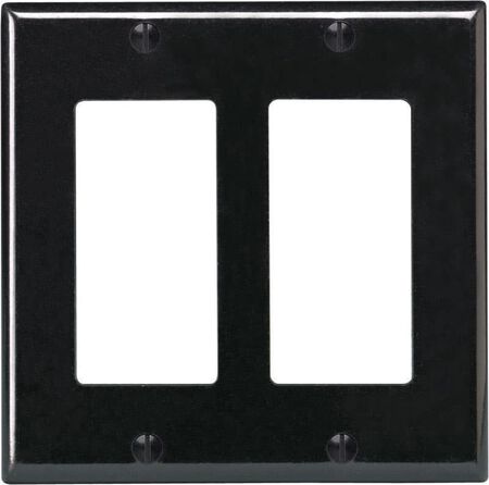 Leviton Decora Black 2 gang Thermoset Plastic Decorator Wall Plate 1 pk