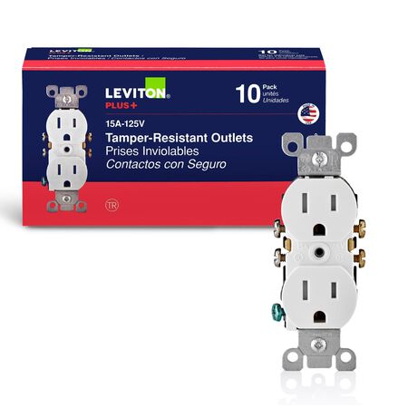 Leviton 15 amps 125 V Duplex White Outlet 5-15R 10 pk