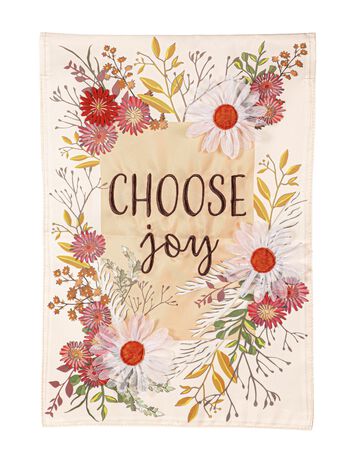 Evergreen Choose Joy Applique Garden Flag