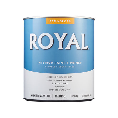Royal Semi-Gloss High Hiding White Paint Interior 1 qt