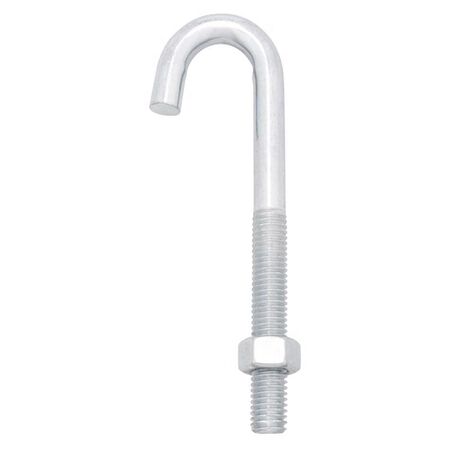 Hampton Small Zinc-Plated Silver Zinc 1.5625 in. L J-Bolt 325 lb 1 pk
