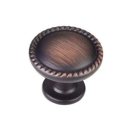 1-1/4" Diameter Cabinet Knob with Rope Trim Brushed Oil Rubbed Bronze