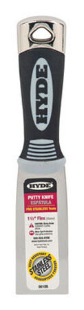 Hyde 1-1/2 in. W Stainless Steel Putty Knife Rubber Flexible