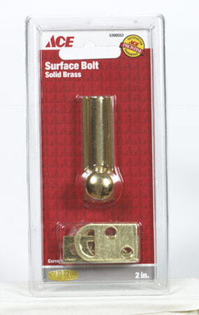 Ace 2 in. L Brass Surface Bolt