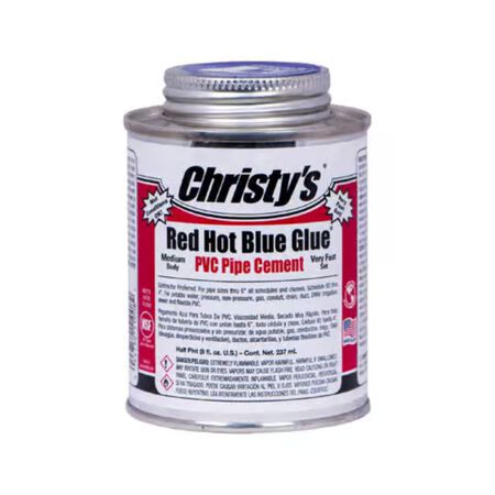 Christy's Red Hot Blue Glue Blue Cement For PVC 8 oz.