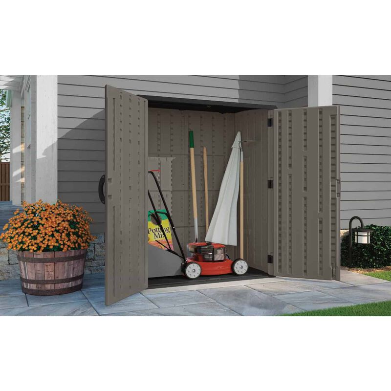 Suncast 6 Ft H X 4 4 Ft W X 2 7 Ft D Gray Resin Storage Shed Stine Home Yard The Family You Can Build Around