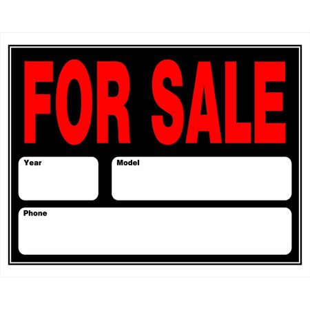 HILLMAN English Black Auto For Sale Sign 15 in. H X 21 in. W