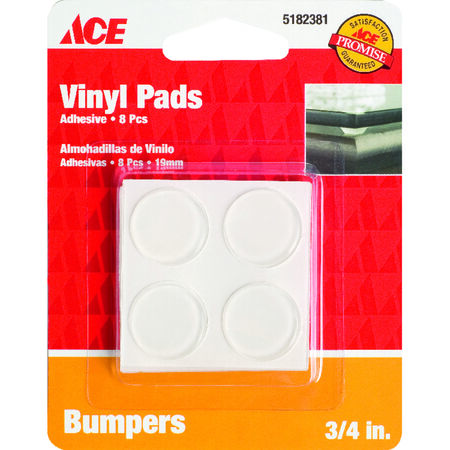 Ace Vinyl Self Adhesive Protective Pad Clear Round 3/4 in. W 8 pk