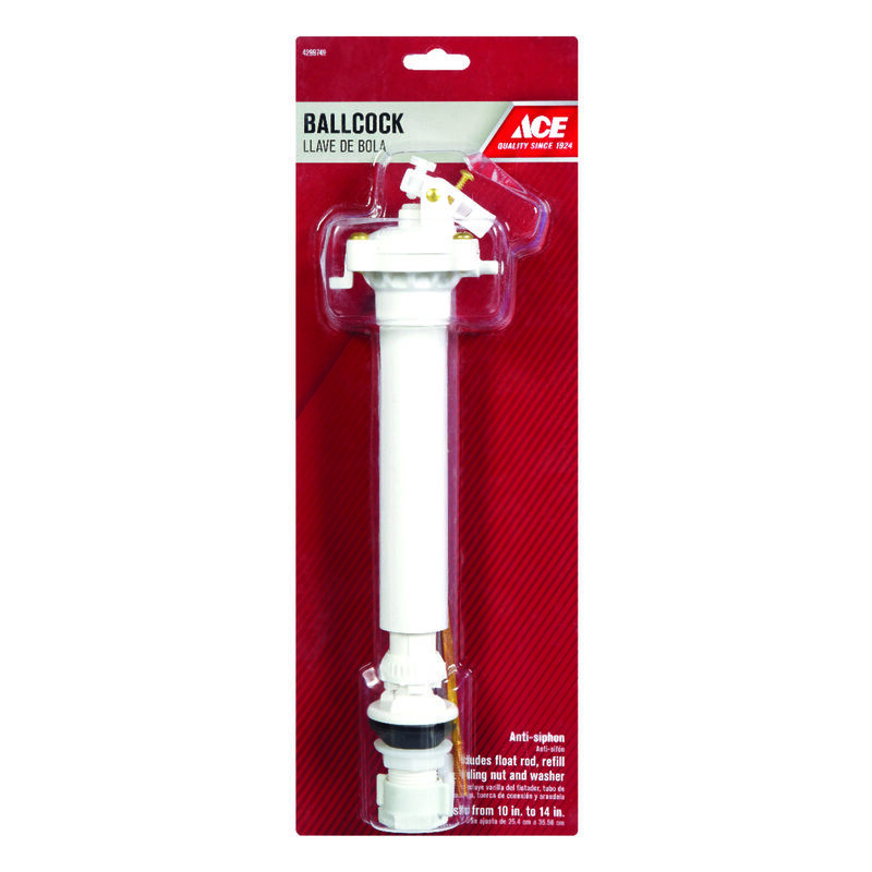 Ace Adjustable Ballcock 14 in. L Plastic Stine Home + Yard The