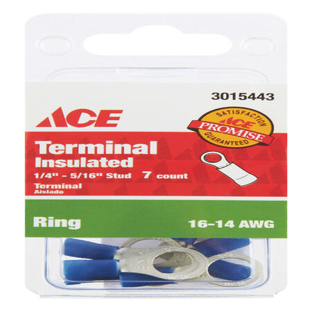 Ace 16-14 AWG Ring Terminal Blue/Gray 7 pk