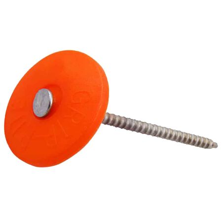 Grip-Rite No. 12 1 in. Cap Electro-Galvanized Plastic/Steel Nail Plastic Head