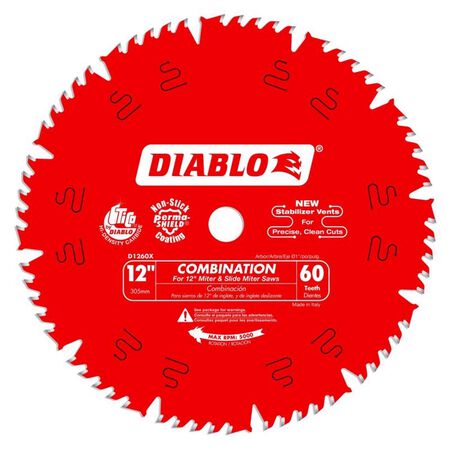 Diablo 12 in. D X 1 in. TiCo Hi-Density Carbide Circular Saw Blade 60 teeth 1 pk