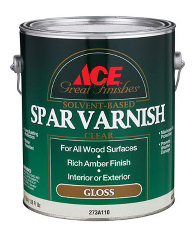 Ace Indoor and Outdoor Rich Amber Gloss Solvent Based Spar Varnish 1
