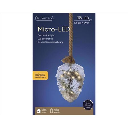 Lumineo LED Micro Warm White 15 ct Novelty Christmas Lights