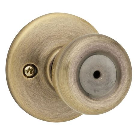 Kwikset Tylo Tylo Privacy Knob Antique Brass Steel 3 Grade Left or Right Handed