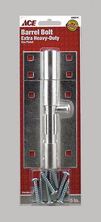 Ace Barrel Bolt 5 in. Zinc For Doors Chests and Cabinets