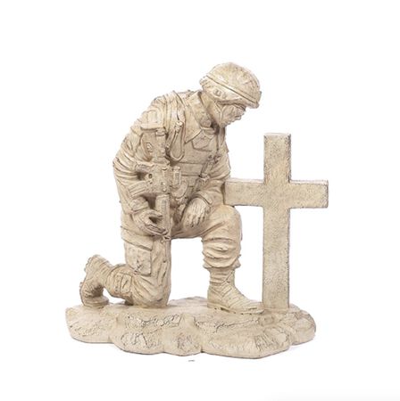 Athens Stonecasting Kneeling Soldier at Cross