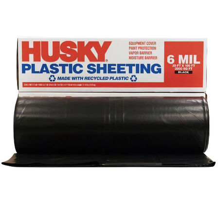 Berry Plastics Film-Gard Plastic Sheeting 6 Mil x 20in. W x 100' L Polyethylene Black
