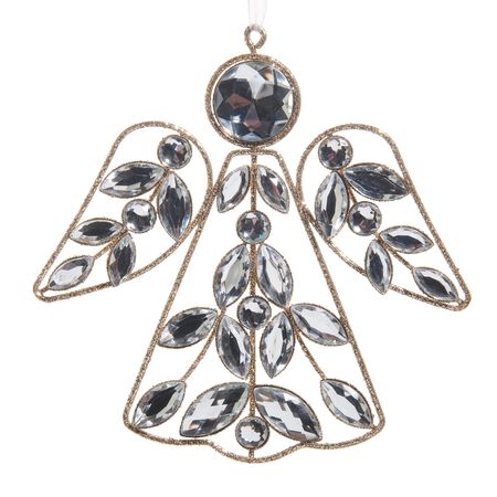 Raz Imports 6.5 in. Clear Jeweled Angel Ornament