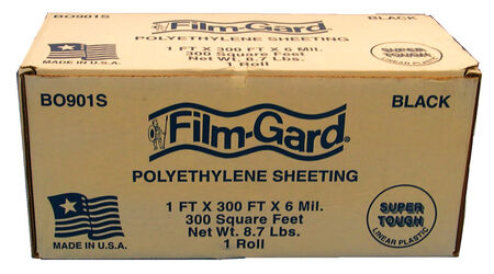 Berry Plastics Film-Gard Plastic Sheeting 6 mil x 1 ft. W x 300 ft. L Polyethylene Black