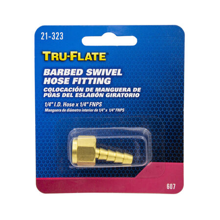 Tru-Flate Brass Barbed Swivel Fitting 1/4 in. Female 1 1 pc