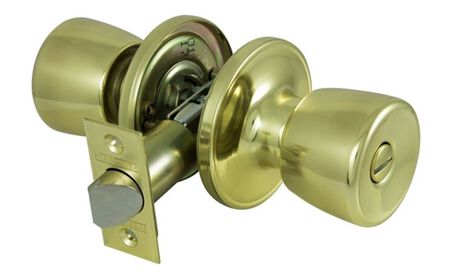 ProSource TS710V-PS Privacy Lockset, Tubular, Tulip Design, Brass