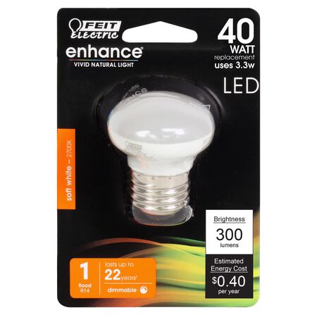 Feit Enhance R14 E26 (Medium) LED Bulb Soft White 40 Watt Equivalence 1 pk