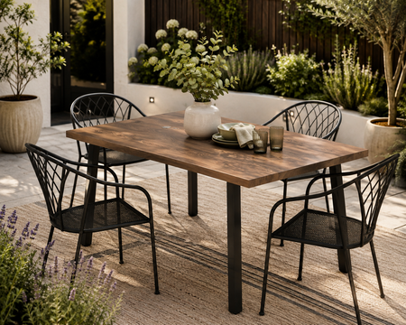 Living Accents 5PC Square Dining Set Brown/Stackable Winston