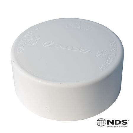 NDS Schedule 35 4 in. Hub each X 4 in. D Hub PVC Drain Cap 1 pk