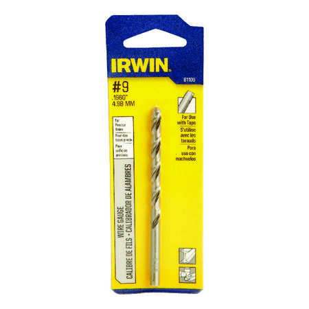 Irwin #9 X 3-5/8 in. L High Speed Steel Wire Gauge Bit 1 pc