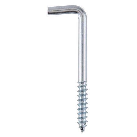 Ace Small Zinc-Plated Silver Steel 2.375 in. L Square Bend Screw Hook 25 lb 6 pk