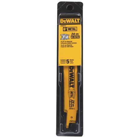 DEWALT 6 in. Bi-Metal Reciprocating Saw Blade 24 TPI 5 pk